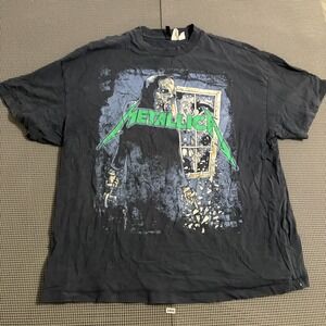 H&M Divided Metallica Graphic T-Shirt Mens Size M Faded Black Short Sleeve